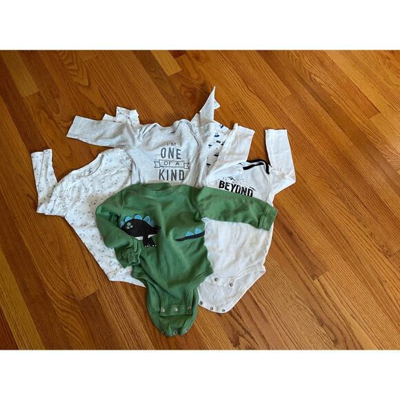 Lot of 5 Carter's long sleeved body suits 24 months Perfect‎ condition - Picture 1 of 6